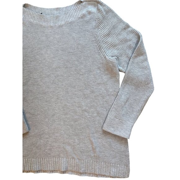 Talbots Sweater Size 2X Plus Gray Boat Neck Ribbed Tunic Cotton Blend NWT - Picture 4 of 8